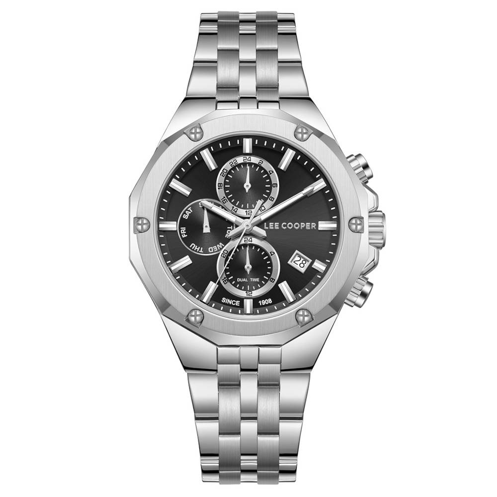 Lee Cooper Dual Time Silver Metal Bracelet LC08104.350 Lee Cooper Dual Time Silver Metal Bracelet LC08104.350