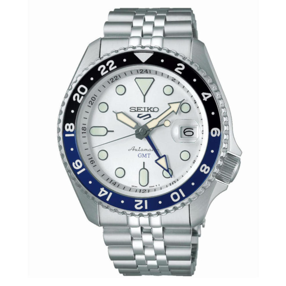 Seiko 5 Sports SKX GMT Sky blue Automatic Silver Stainless Steel Bracelet SSK033K1 Seiko 5 Sports SKX GMT Sky blue Automatic Silver Stainless Steel Bracelet SSK033K1