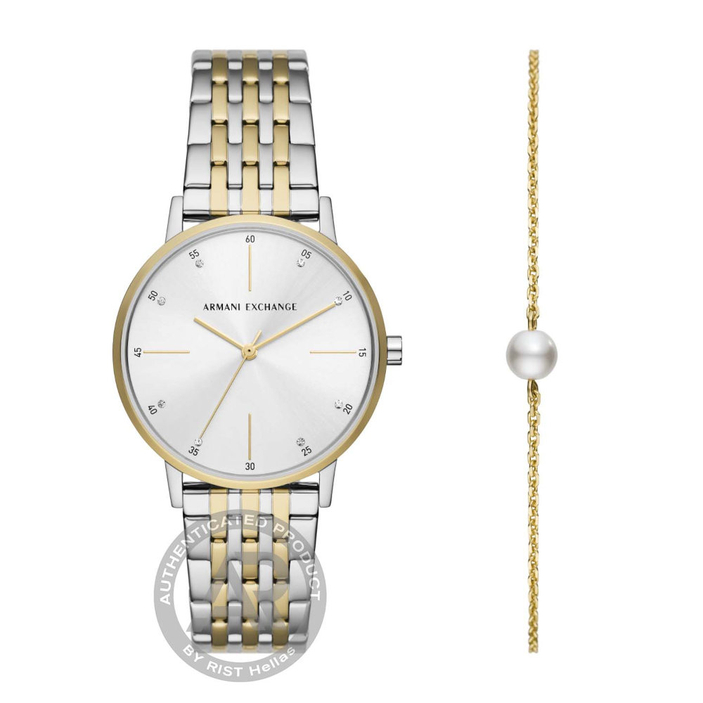 Armani Exchange Lola Two Tone Stainless Steel Bracelet Gift Set AX7156 Armani Exchange Lola Two Tone Stainless Steel Bracelet Gift Set AX7156