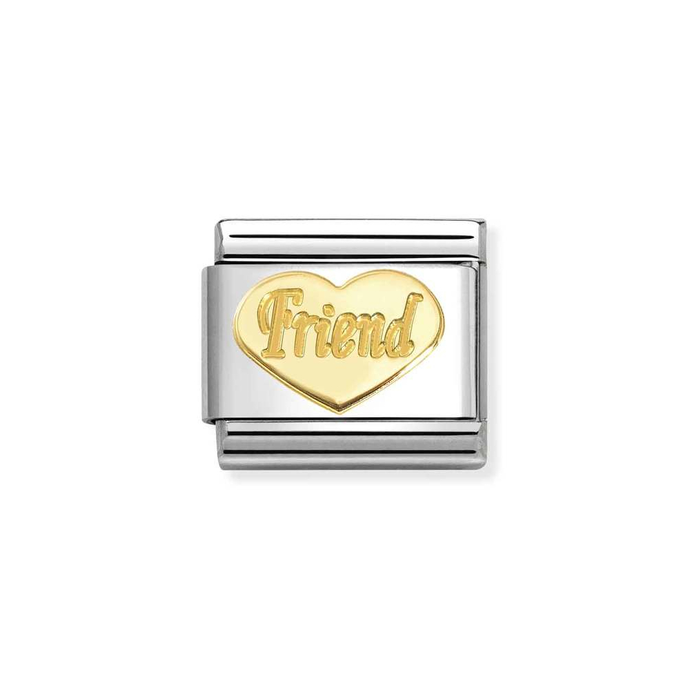 NOMINATION COMPOSABLE CLASSIC LINK FRIEND HEART IN 18K GOLD 030162/76 NOMINATION COMPOSABLE CLASSIC LINK FRIEND HEART IN 18K GOLD 030162/76