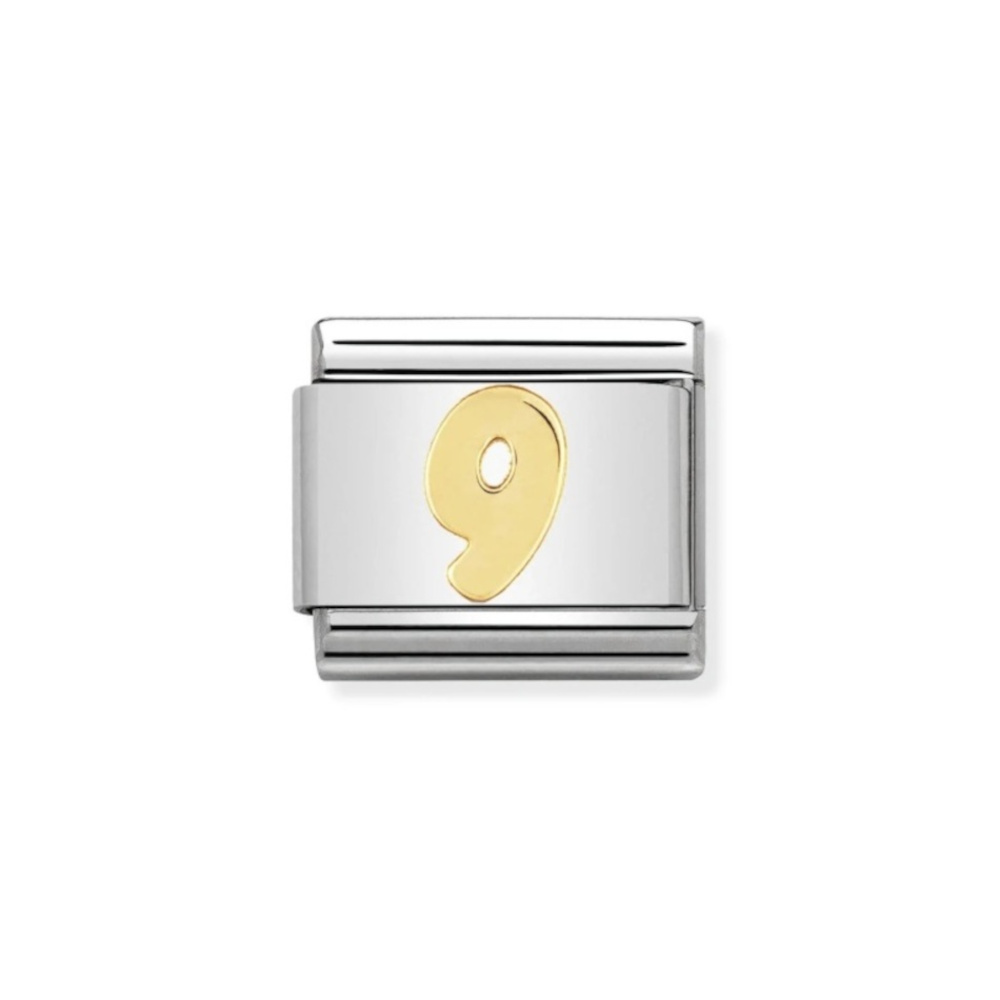 NOMINATION COMPOSABLE CLASSIC LINK NUMBER 9 IN 18K GOLD 030102/09 NOMINATION COMPOSABLE CLASSIC LINK NUMBER 9 IN 18K GOLD 030102/09