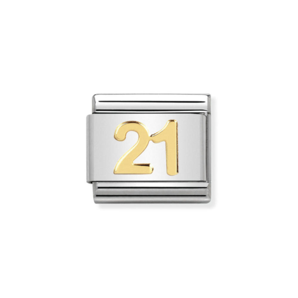 NOMINATION COMPOSABLE CLASSIC LINK NUMBER 21 IN 18K GOLD 030109/36 NOMINATION COMPOSABLE CLASSIC LINK NUMBER 21 IN 18K GOLD 030109/36