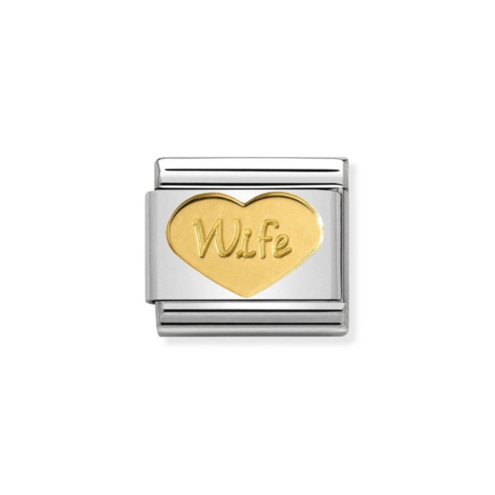 NOMINATION COMPOSABLE CLASSIC LINK WIFE HEART IN 18K GOLD 030162/42 NOMINATION COMPOSABLE CLASSIC LINK WIFE HEART IN 18K GOLD 030162/42