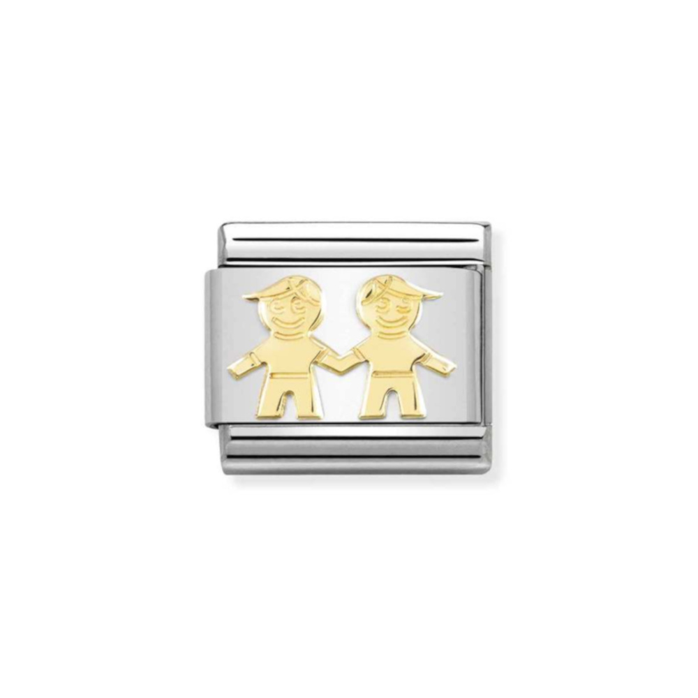 NOMINATION COMPOSABLE CLASSIC LINK BROTHERS IN 18K GOLD 030162/68 NOMINATION COMPOSABLE CLASSIC LINK BROTHERS IN 18K GOLD 030162/68