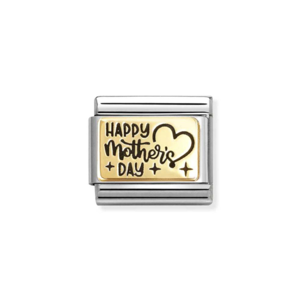 NOMINATION COMPOSABLE CLASSIC LINK HAPPY MOTHER'S DAY IN 18K GOLD 030166/36 NOMINATION COMPOSABLE CLASSIC LINK HAPPY MOTHER'S DAY IN 18K GOLD 030166/36