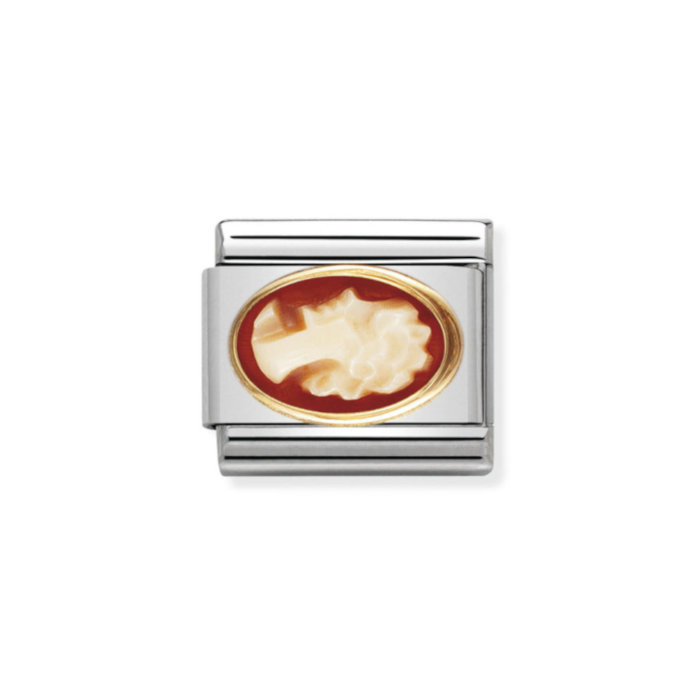 NOMINATION COMPOSABLE CLASSIC LINK CAMEO IN 18K GOLD WITH ENAMEL 030504/12 NOMINATION COMPOSABLE CLASSIC LINK CAMEO IN 18K GOLD WITH ENAMEL 030504/12