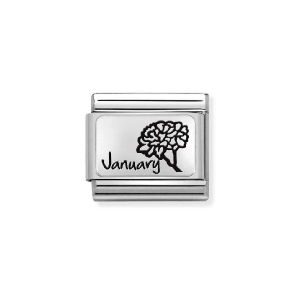 NOMINATION COMPOSABLE CLASSIC LINK JANUARY FLOWER IN STERLING SILVER 330112/13 NOMINATION COMPOSABLE CLASSIC LINK JANUARY FLOWER IN STERLING SILVER 330112/13