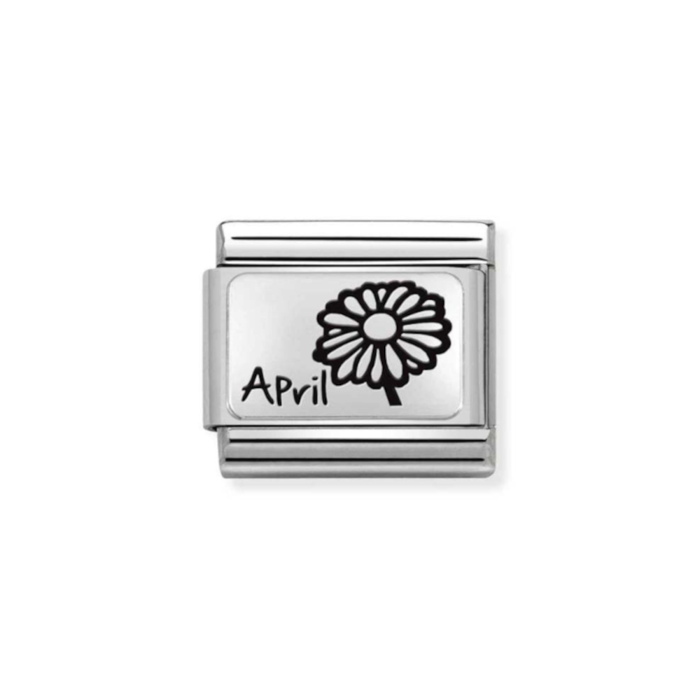 NOMINATION COMPOSABLE CLASSIC LINK APRIL FLOWER IN STERLING SILVER 330112/16 NOMINATION COMPOSABLE CLASSIC LINK APRIL FLOWER IN STERLING SILVER 330112/16
