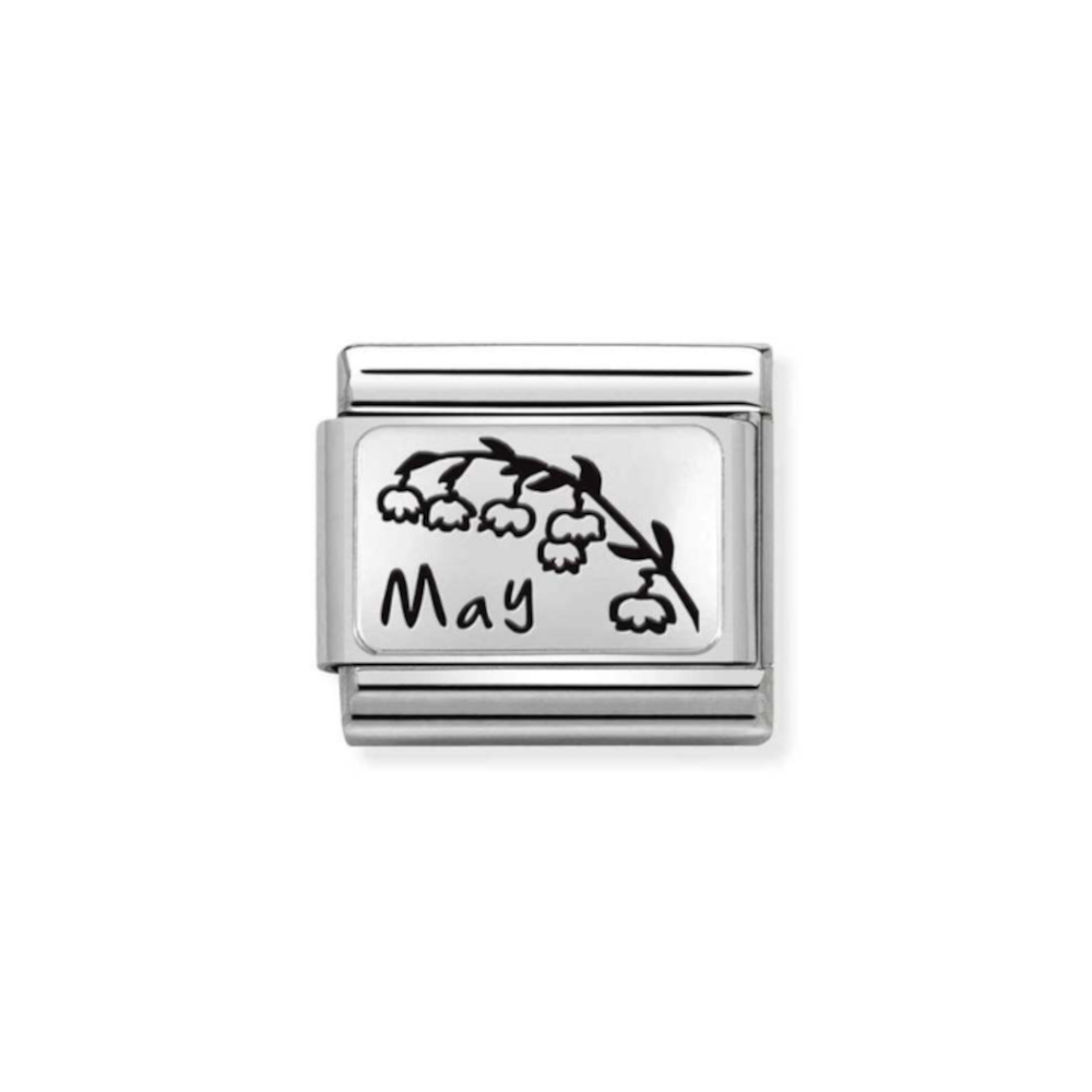 NOMINATION COMPOSABLE CLASSIC LINK MAY FLOWER IN STERLING SILVER 330112/17 NOMINATION COMPOSABLE CLASSIC LINK MAY FLOWER IN STERLING SILVER 330112/17