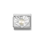 NOMINATION COMPOSABLE CLASSIC LINK HEART IN STERLING SILVER WITH WHITE PEARL 330508/13