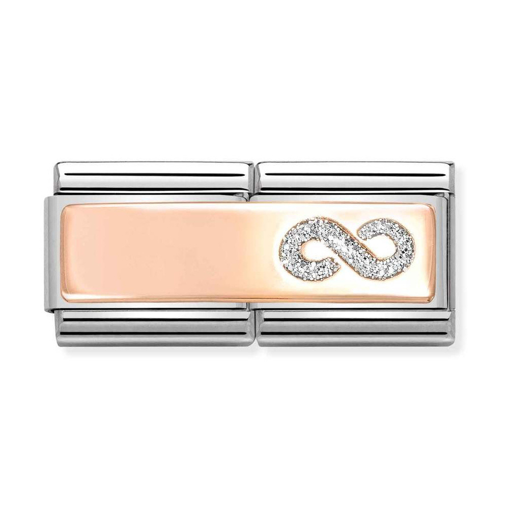 NOMINATION COMPOSABLE CLASSIC DOUBLE LINK INFINITY GLITTER IN 9K ROSE GOLD 430721/01 NOMINATION COMPOSABLE CLASSIC DOUBLE LINK INFINITY GLITTER IN 9K ROSE GOLD 430721/01