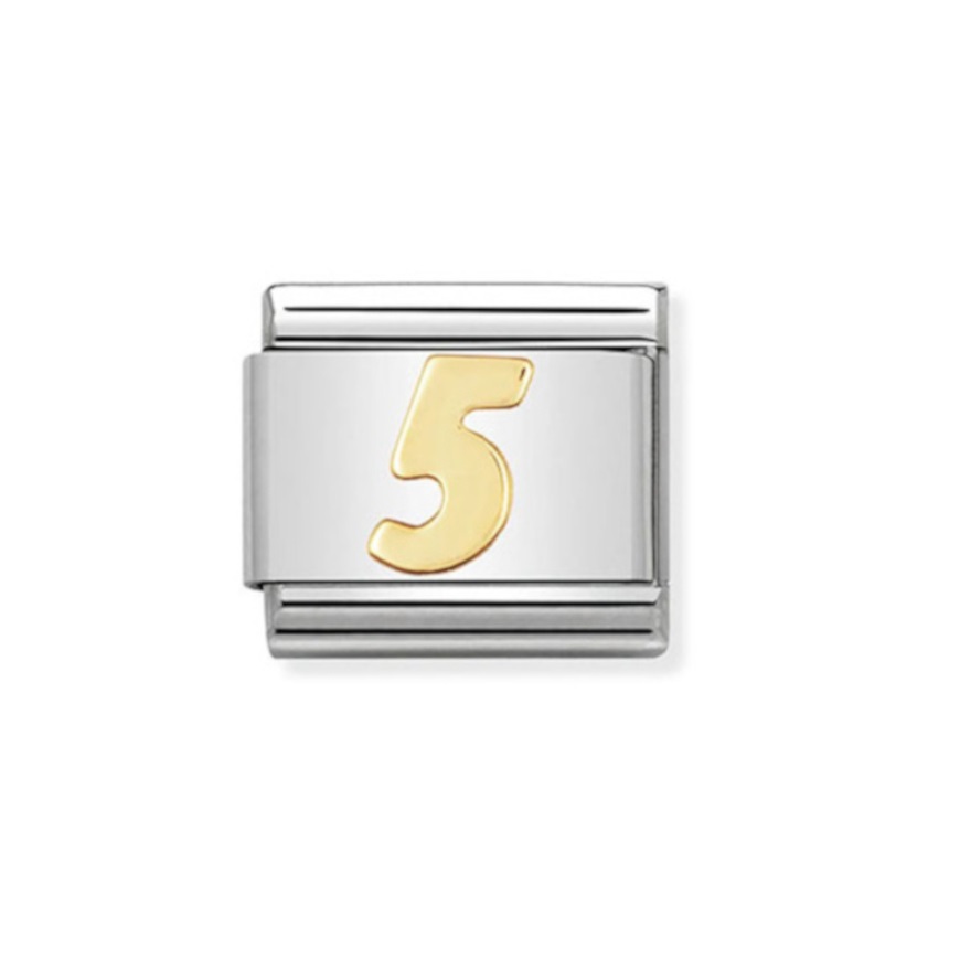 NOMINATION COMPOSABLE CLASSIC LINK NUMBER 5 IN 18K GOLD 030102/05 NOMINATION COMPOSABLE CLASSIC LINK NUMBER 5 IN 18K GOLD 030102/05