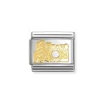 NOMINATION COMPOSABLE CLASSIC LINK CAMERA IN 18K GOLD 030108/17