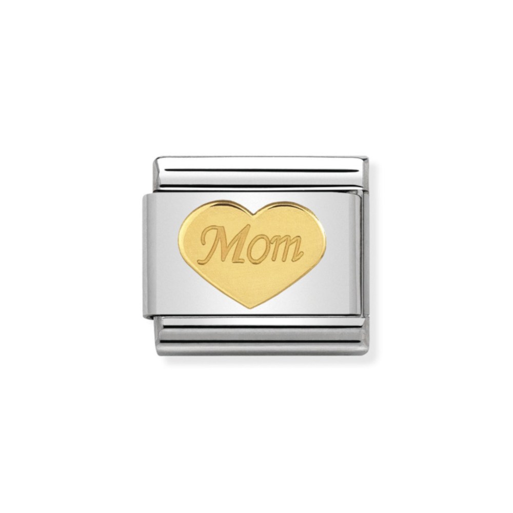 NOMINATION COMPOSABLE CLASSIC LINK MΟM HEART IN 18K GOLD 030162/37 NOMINATION COMPOSABLE CLASSIC LINK MΟM HEART IN 18K GOLD 030162/37