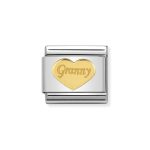NOMINATION COMPOSABLE CLASSIC LINK GRANNY HEART IN 18K GOLD 030162/39