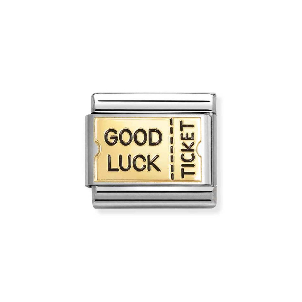 NOMINATION COMPOSABLE CLASSIC LINK GOOD LUCK TICKET IN 18K GOLD 030284/72 NOMINATION COMPOSABLE CLASSIC LINK GOOD LUCK TICKET IN 18K GOLD 030284/72