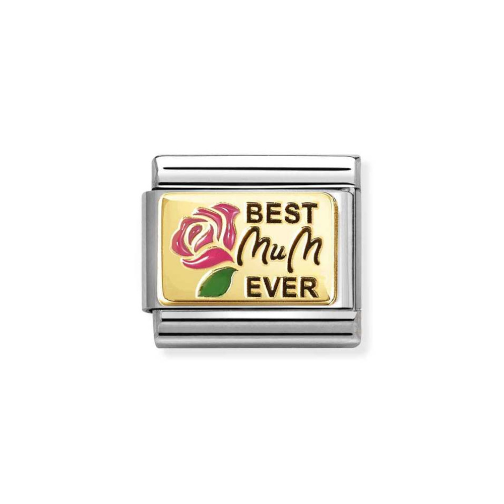 NOMINATION COMPOSABLE CLASSIC LINK BEST MUM EVER IN 18K GOLD 030289/14 NOMINATION COMPOSABLE CLASSIC LINK BEST MUM EVER IN 18K GOLD 030289/14