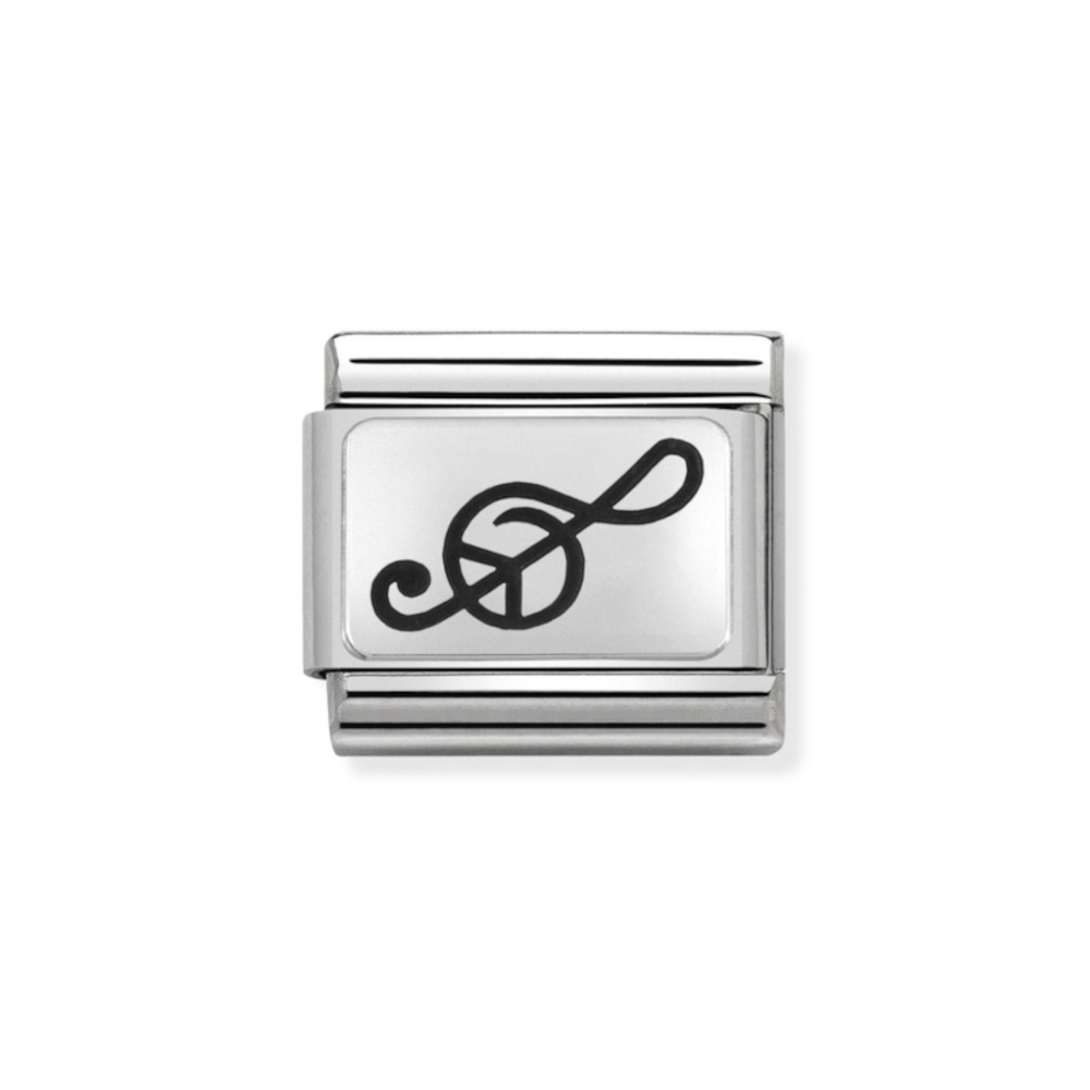 NOMINATION COMPOSABLE CLASSIC LINK TREBLE CLEF IN STERLING SILVER WITH ENAMEL 330109/04 NOMINATION COMPOSABLE CLASSIC LINK TREBLE CLEF IN STERLING SILVER WITH ENAMEL 330109/04