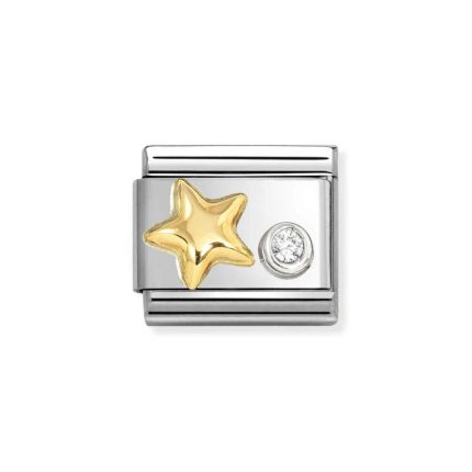 NOMINATION COMPOSABLE CLASSIC LINK STAR IN 18K GOLD WITH STERLING SILVER 630301/01