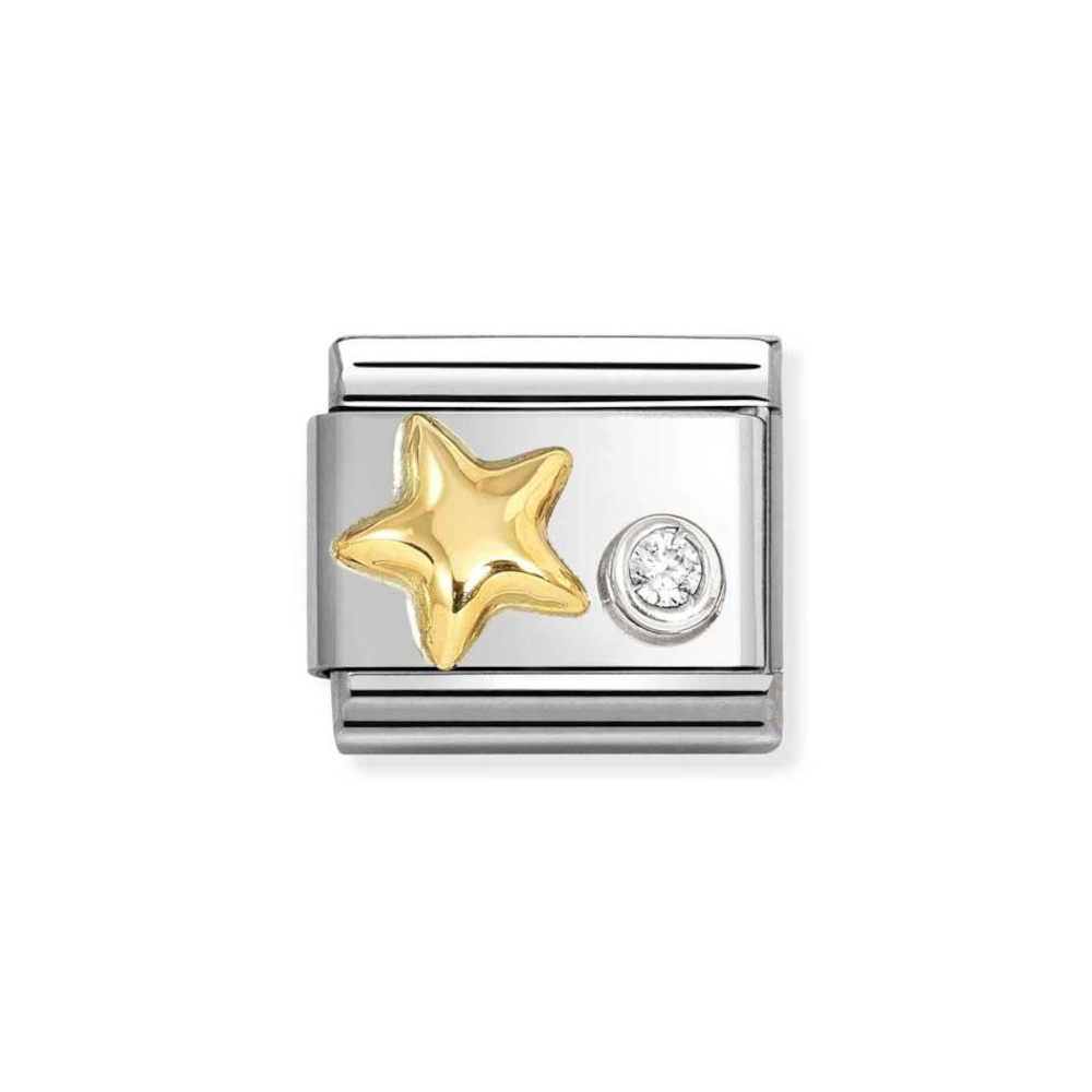 NOMINATION COMPOSABLE CLASSIC LINK STAR IN 18K GOLD WITH STERLING SILVER 630301/01 NOMINATION COMPOSABLE CLASSIC LINK STAR IN 18K GOLD WITH STERLING SILVER 630301/01