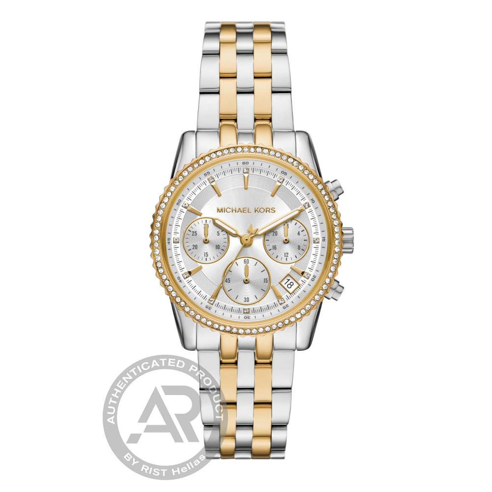 Michael Kors Ritz Crystals Two Tone Stainless Steel Bracelet Chronograph MK7532 Michael Kors Ritz Crystals Two Tone Stainless Steel Bracelet Chronograph MK7532