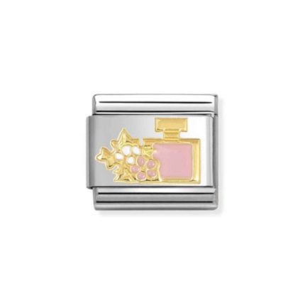 NOMINATION COMPOSABLE CLASSIC LINK PERFUME WITH FLOWER IN 18K GOLD 030272/93