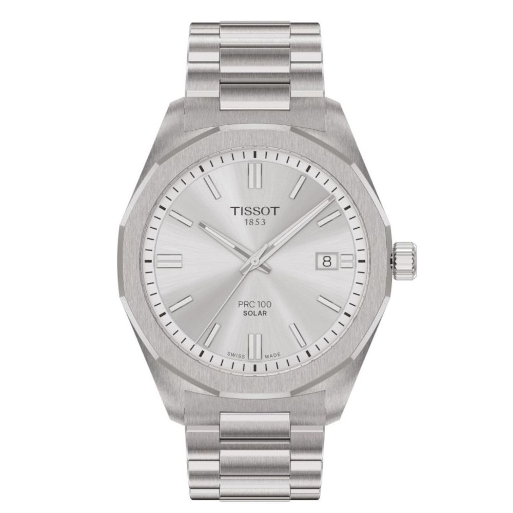 Tissot T-Classic PRC 100 Solar Silver Stainless Steel Bracelet T1514221103100 Tissot T-Classic PRC 100 Solar Silver Stainless Steel Bracelet T1514221103100