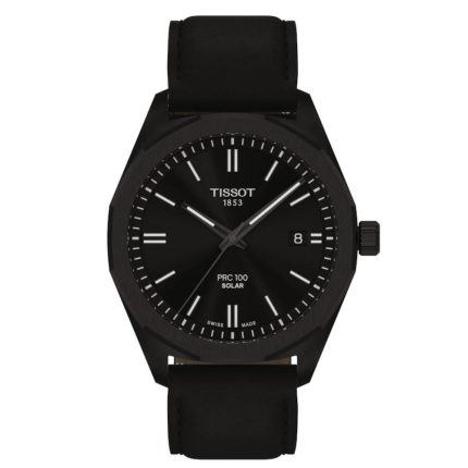 Tissot T-Classic PRC 100 Solar Black Leather Strap T1514223605100