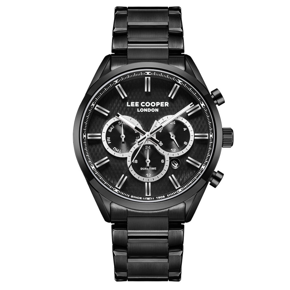 Lee Cooper Dual Time Black Metal Bracelet LC08153.650 Lee Cooper Dual Time Black Metal Bracelet LC08153.650