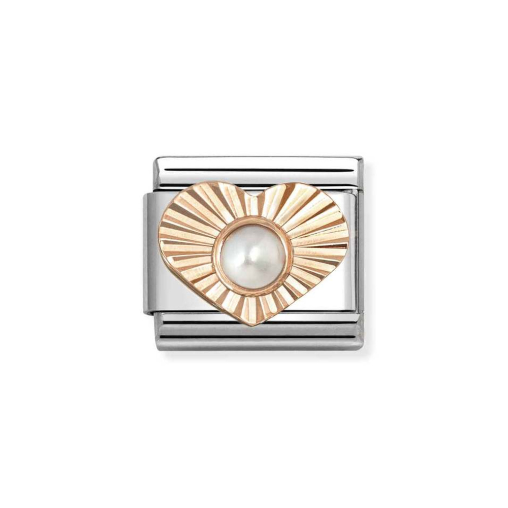 NOMINATION COMPOSABLE CLASSIC LINK WHITE PEARL IN 9K ROSE GOLD 430516/13 NOMINATION COMPOSABLE CLASSIC LINK WHITE PEARL IN 9K ROSE GOLD 430516/13