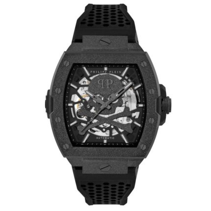 Philipp Plein The Skeleton Automatic Black Rubber Strap PWJFA1125