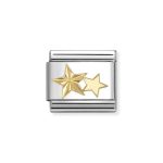 NOMINATION COMPOSABLE CLASSIC LINK DIAMOND STARS IN 18K GOLD 030149/65