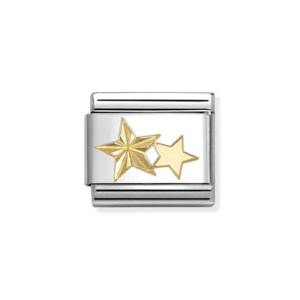 NOMINATION COMPOSABLE CLASSIC LINK DIAMOND STARS IN 18K GOLD 030149/65