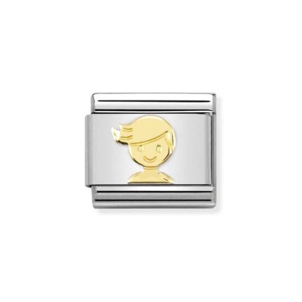 NOMINATION COMPOSABLE CLASSIC LINK BOY IN 18K GOLD 030162/72