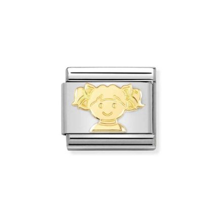 NOMINATION COMPOSABLE CLASSIC LINK GIRL IN 18K GOLD 030162/73
