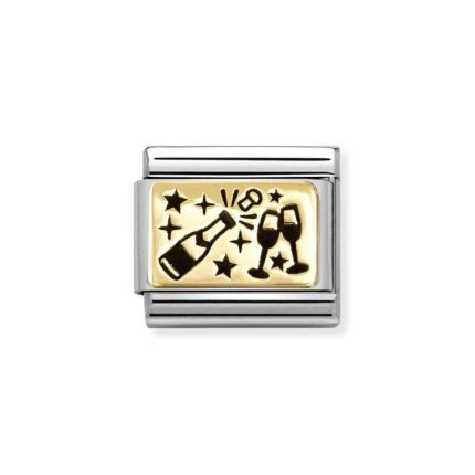 NOMINATION COMPOSABLE CLASSIC LINK CHEERS IN 18K GOLD 030166/61