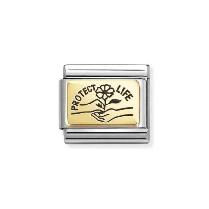 NOMINATION COMPOSABLE CLASSIC LINK PROTECT LIFE IN 18K GOLD 030166/66