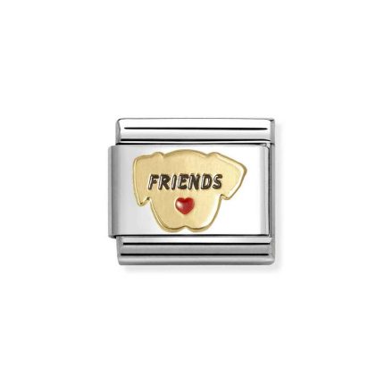 NOMINATION COMPOSABLE CLASSIC LINK RED HEART DOG IN 18K GOLD 030285/69