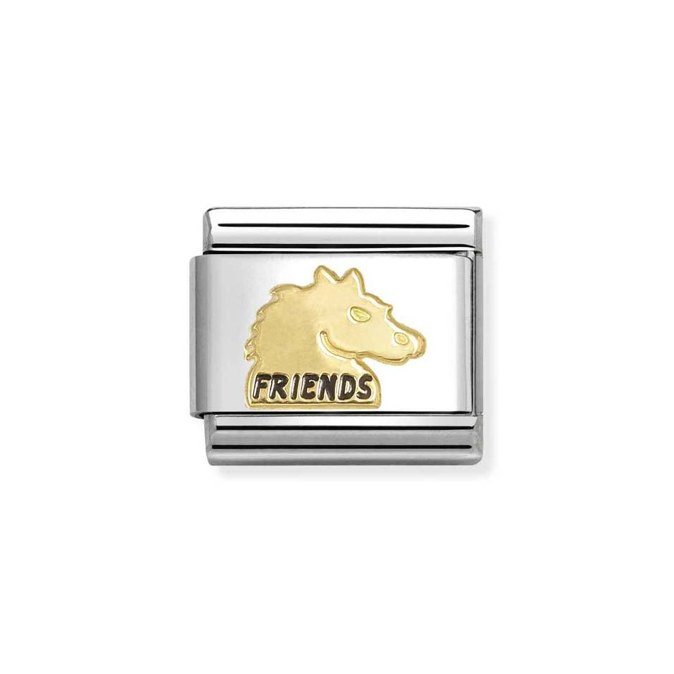 NOMINATION COMPOSABLE CLASSIC LINK FRIENDS HORSE IN 18K GOLD 030285/71 NOMINATION COMPOSABLE CLASSIC LINK FRIENDS HORSE IN 18K GOLD 030285/71