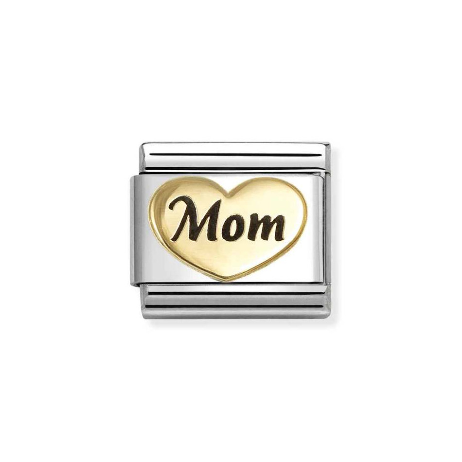 NOMINATION COMPOSABLE CLASSIC LINK MOM HEART IN 18K GOLD 030285/79 NOMINATION COMPOSABLE CLASSIC LINK MOM HEART IN 18K GOLD 030285/79