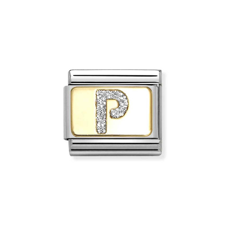 NOMINATION COMPOSABLE CLASSIC LINK LETTER P IN 18K GOLD 030291/16 NOMINATION COMPOSABLE CLASSIC LINK LETTER P IN 18K GOLD 030291/16