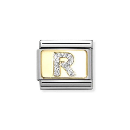 NOMINATION COMPOSABLE CLASSIC LINK LETTER R IN 18K GOLD 030291/18
