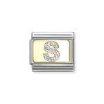 NOMINATION COMPOSABLE CLASSIC LINK LETTER S IN 18K GOLD 030291/19