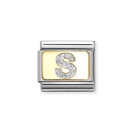 NOMINATION COMPOSABLE CLASSIC LINK LETTER S IN 18K GOLD 030291/19