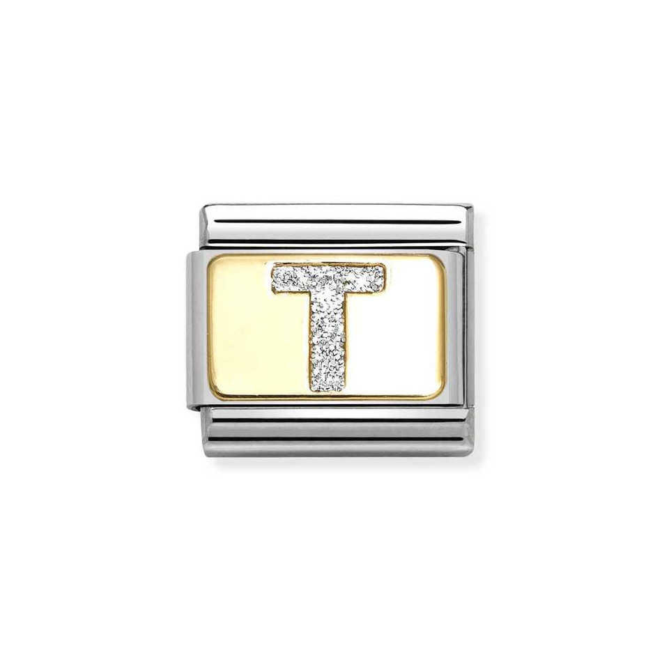 NOMINATION COMPOSABLE CLASSIC LINK LETTER T IN 18K GOLD 030291/20 NOMINATION COMPOSABLE CLASSIC LINK LETTER T IN 18K GOLD 030291/20