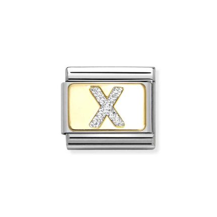 NOMINATION COMPOSABLE CLASSIC LINK LETTER X IN 18K GOLD 030291/24