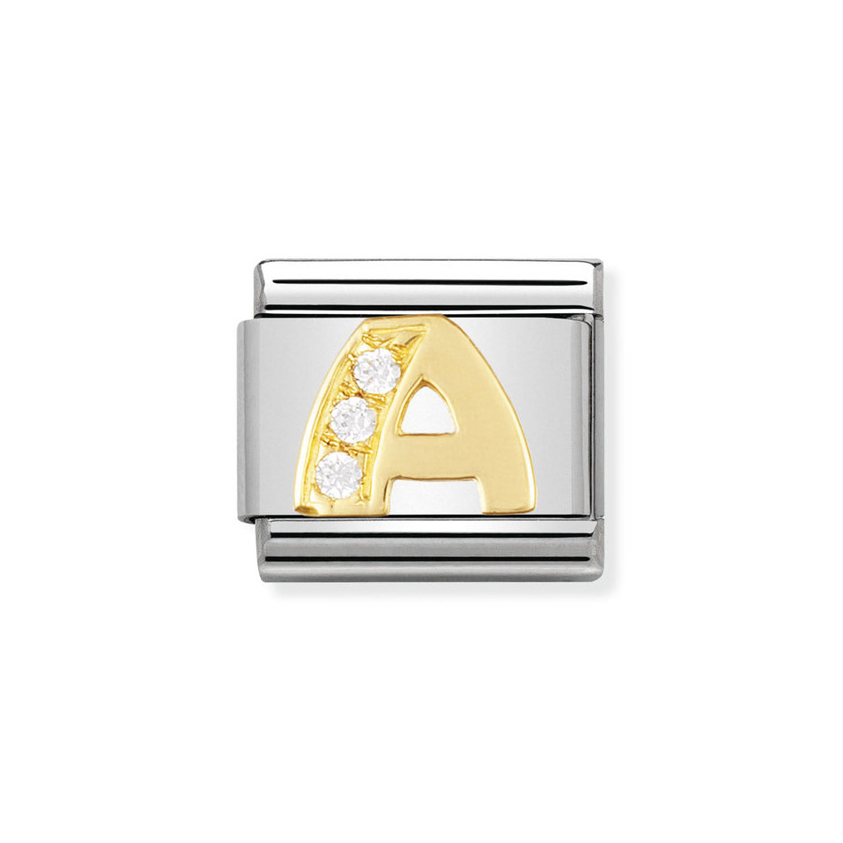NOMINATION COMPOSABLE CLASSIC LINK LETTER A IN 18K GOLD 030301/01 NOMINATION COMPOSABLE CLASSIC LINK LETTER A IN 18K GOLD 030301/01