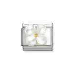NOMINATION COMPOSABLE CLASSIC LINK FLOWER WHITE MOTHER OF PEARL IN 18K GOLD 030521/02