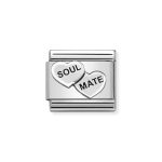 NOMINATION COMPOSABLE CLASSIC LINK SOUL MATE HEARTS IN STERLING SILVER 330101/38
