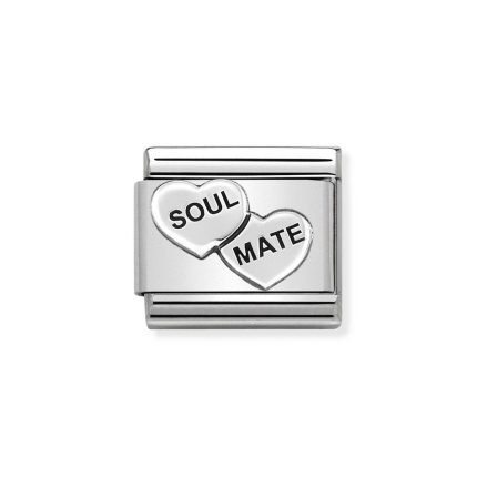 NOMINATION COMPOSABLE CLASSIC LINK SOUL MATE HEARTS IN STERLING SILVER 330101/38